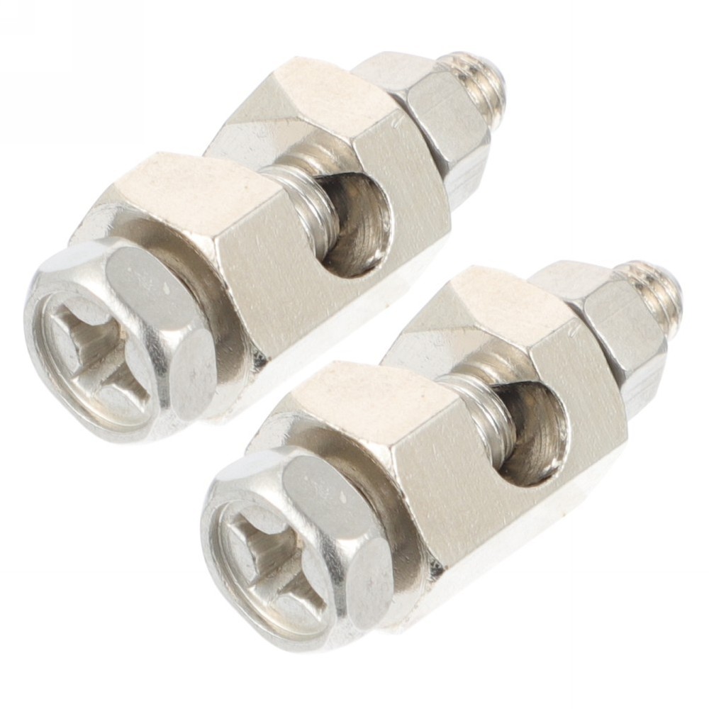 2Pcs Silver Solar Grounding Clip Cable Clamps Reusable Tin Plated Copper