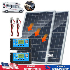 30W Solar Panel 12V Solar Battery Trickle Charger 100A W/ Controller Maintainer