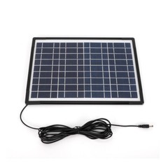 12V 4A Solar Panel Power Generator Kit Battery Pack Power Station USB w/ 4 Bulbs