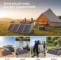 200W Solar Panel 12V Ultra-Light Foldable Charger for RV Camping