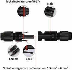 10/20/50/100/200 Pairs Solar Cable Connectors Male Female Waterproof MC4 Kit