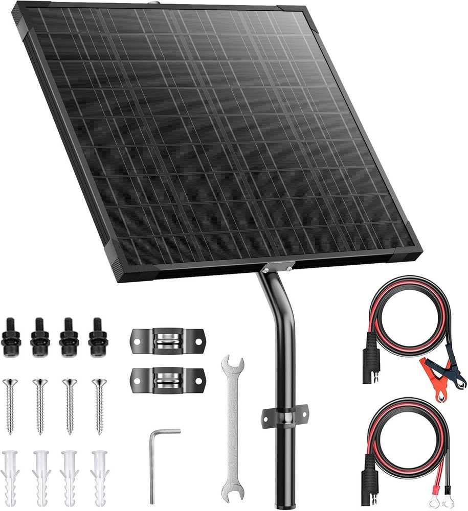 12V Gate Opener Solar Panel：20W Solar Panels Kit for Electric Fence with Smart M