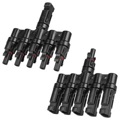 5 to 1 T Branch Solar Panel Connector Adapter, 30A 1000V, IP67 Waterproof, 10AWG