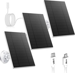5W Solar Panel, Solar Panel with Micro USB & USB-C Port for DC 5V Outdoor