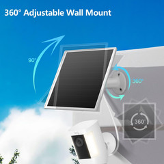 Panel solar 6W para camara Ring cargador rapido puerto DC35 135 cable 3m adapt