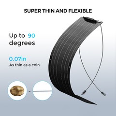 2PCS – 50W Solar Panel Flexible Mono Portable Power For RV Camping Boat 100W