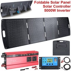 Panel solar portátil plegable de 200 W con regulador e inversor para autocaravan