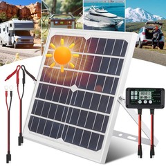 30W Mono Solar Panel Kit Waterproof Charger & Adjustable Mount for Boat Car RV