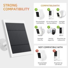 Rings Solar Panel Battery Waterproof 360 Mount Fast Charging Kit 10ft Cable New