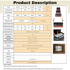 12V Lithium Battery, 12V LiFePO4 Battery, 400Ah, With Bluetooth. 5120WH.