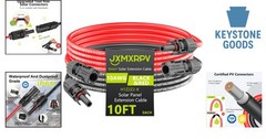 10ft Solar Panel Extension Cable 10AWG Waterproof Fast Charging