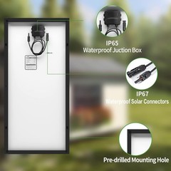 200 Watt Solar Panels, 10BB Monocrystalline 12V 2PCS 100W Solar Panel, 23% Hi…