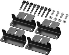 Set of 4 Black Aluminum Z Bracket Mounts – Ideal for Solar Panels Installation