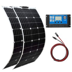 180W Complete Solar Panel Kit Power Generator Home RV Camping Emergency Power