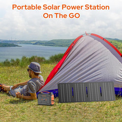 Portable Power Station with Solar Panel 60W,300W Solar Generator with Panels,100