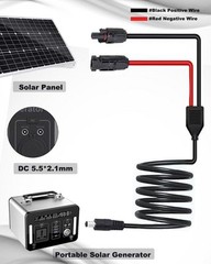 Solar Panel Adapter for Jackery to DC 5.5×2.1mm Extension Power Cable with DC…
