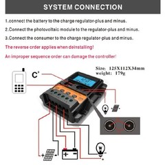 Solar Panel Charge Controller with Dual USB Output for 12V 24V Systems