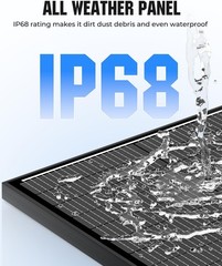 100W High Efficiency 18BB Solar Panel – Waterproof for RV & Off-Grid Living