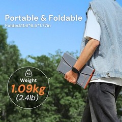 30W Solar Panel Charger, USB & Type-C Outputs, Fast Charge 2 Devices, Waterproof