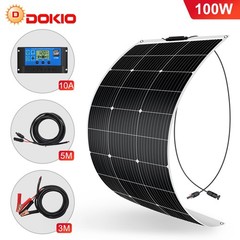 Dokio 100W 200W Efficient Flexible Solar Panel Kit for Batteries Power banks RV