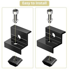 10pcs Solar Panel End Clamps & Z Brackets Kit, Aluminum Mounting Hardware, PV In