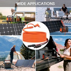 20FT MC4 to DC 8mm Adapter Cable for Solar Power Stations, RV, Camping Use