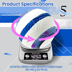 Official Match Soccer Ball Size 5 – Waterproof PU Leather, Includes Pump & Needl