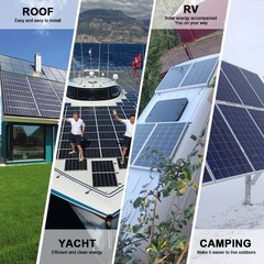 100W 12V Solar Panel High Efficiency Monocrystalline Module For RV Boat Home HOT