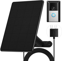 Solar Charger for Ring Video Doorbell 3/4 with Adjustable Mount and 10Ft Cable