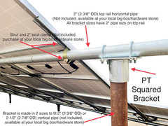 Solar Panel Array Ground Mounting Bracket for 2.5″ (2 7/8″ OD) Pipe or Pole Moun
