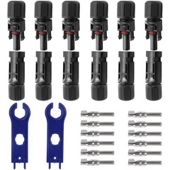 12PCS Solar Connectors with Spanners Male/Female for M-C4 Connector(6 Pairs)