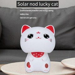 Smiling Eyes Solar Nodding Cat for Car/Home Decoration Cute and Eco friendly