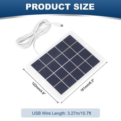 5V 0.6A 3W Mini Solar Panels, USB Polycrystalline Solar Panel Cell Charger