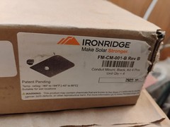 4 Pack of Ironridge Solar FM-CM-001-B Black Conduit Mount, 3/4 to 1″ EMT Conduit