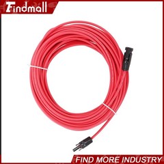 Findmall 4mm² 20M Black+Red Solar Panel Extension Cable Wire+M 4 Connector