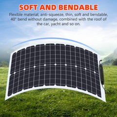 300W Mono Flexible Solar Panel 12v Portable Power Charge Camping Home RV Battery
