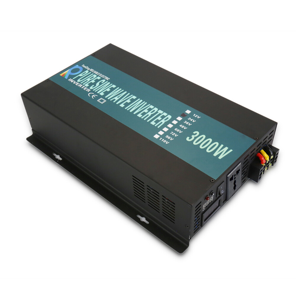 3000W Pure Sine Wave Inverter 24 Volt DC to AC 120V Power Car Truck Motor Solar