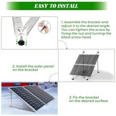 PFCTART 2 Set 46.5 inch Solar Panel Mount Brackets Adjustable Tilt Mount Bracket