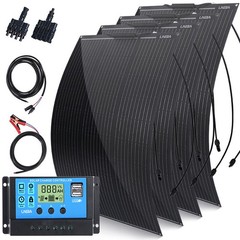 Semi-Flexible 200W 400W Solar Panel (w/ Controller) For RV Roof Boat Camper Home