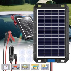 12V Solar Trickle Charger 20W Solar Panel Kit Car RV Trailer Battery Maintainer