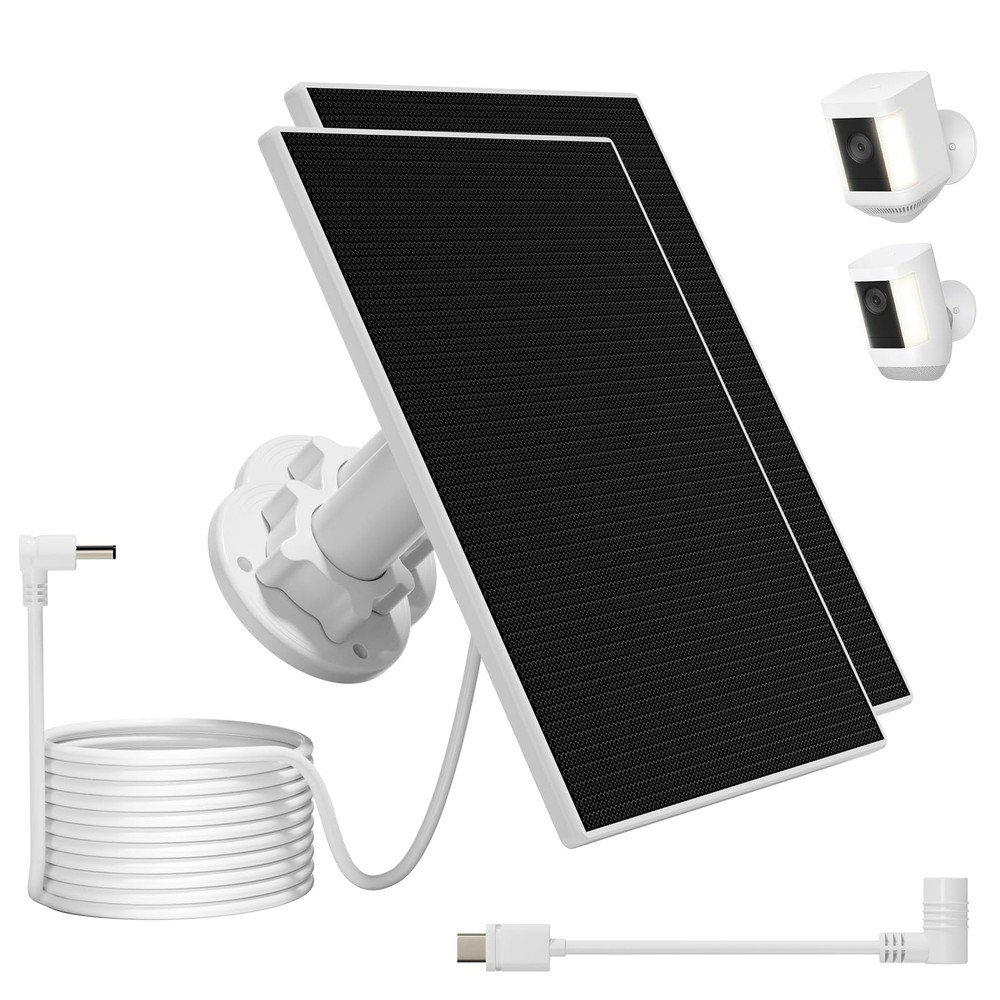 Solar Panel Compatible with Ring Camera Spotlight Cam Plus/Battery/Pro Stick …