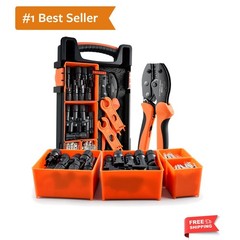 Solar Panel Connector Crimping Tool Kit with 1 Crimper, 15 Pairs Connectors a…