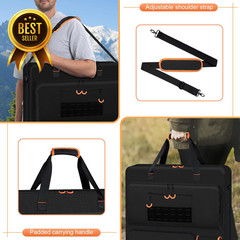 Solar Panel Carrying Case Bag with Orange Lining Storage for Jackery Solar Panel