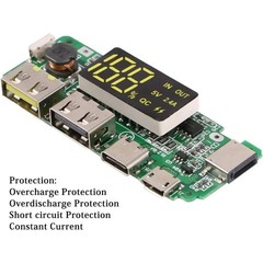 Dual USB Lithium Battery Charger 2PCS 5V 24A Digital Display Board