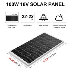 Dokio 2X100w 200w Rigid Monocrystalline Solar Panel Kit for Home/Caravan/RV/Boat
