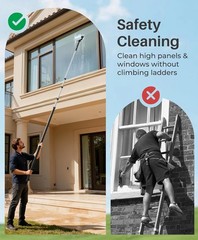 20ft Electric Solar Panel Cleaning Brush Kit Water Fed Pole 2 Speed Soap Dispens