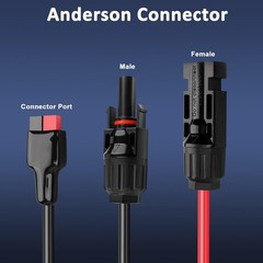 Solar Panel Extension Cable Kit, 4-in-1 Solar Connector with XT60/DC7909/DC5521,