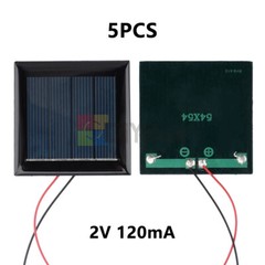 5Pcs 1.5/2/3/5V Solar Panel Polysilicon Module DIY Solar Panel w/Wire 60-150mA