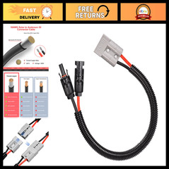 6FT 10AWG SB50 Solar Cable | 50A Quick Connector for Solar Charging & Power