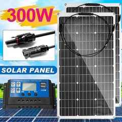 150W Solar Panel 12V Battery Charge RV Marine Rooftop Home Off-Grid Charger